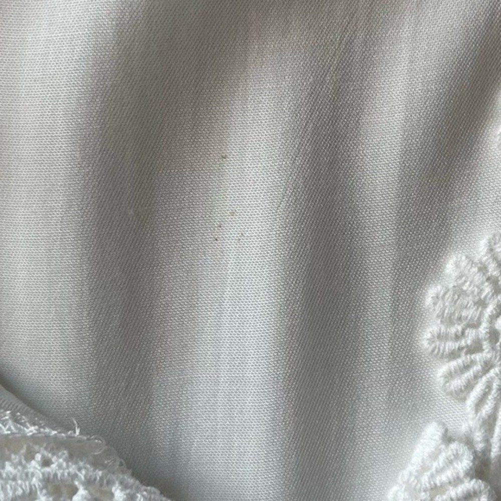 Lulus Bay Breeze White Semi Sheer Short Sleeve Long Flowy Cover Up V Neck XS - Picture 8 of 10